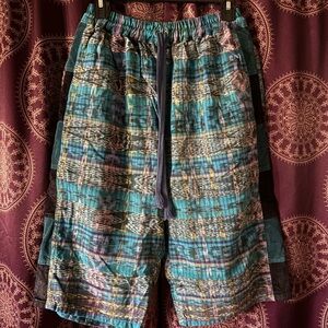 Multicolor patchwork baggie shorts